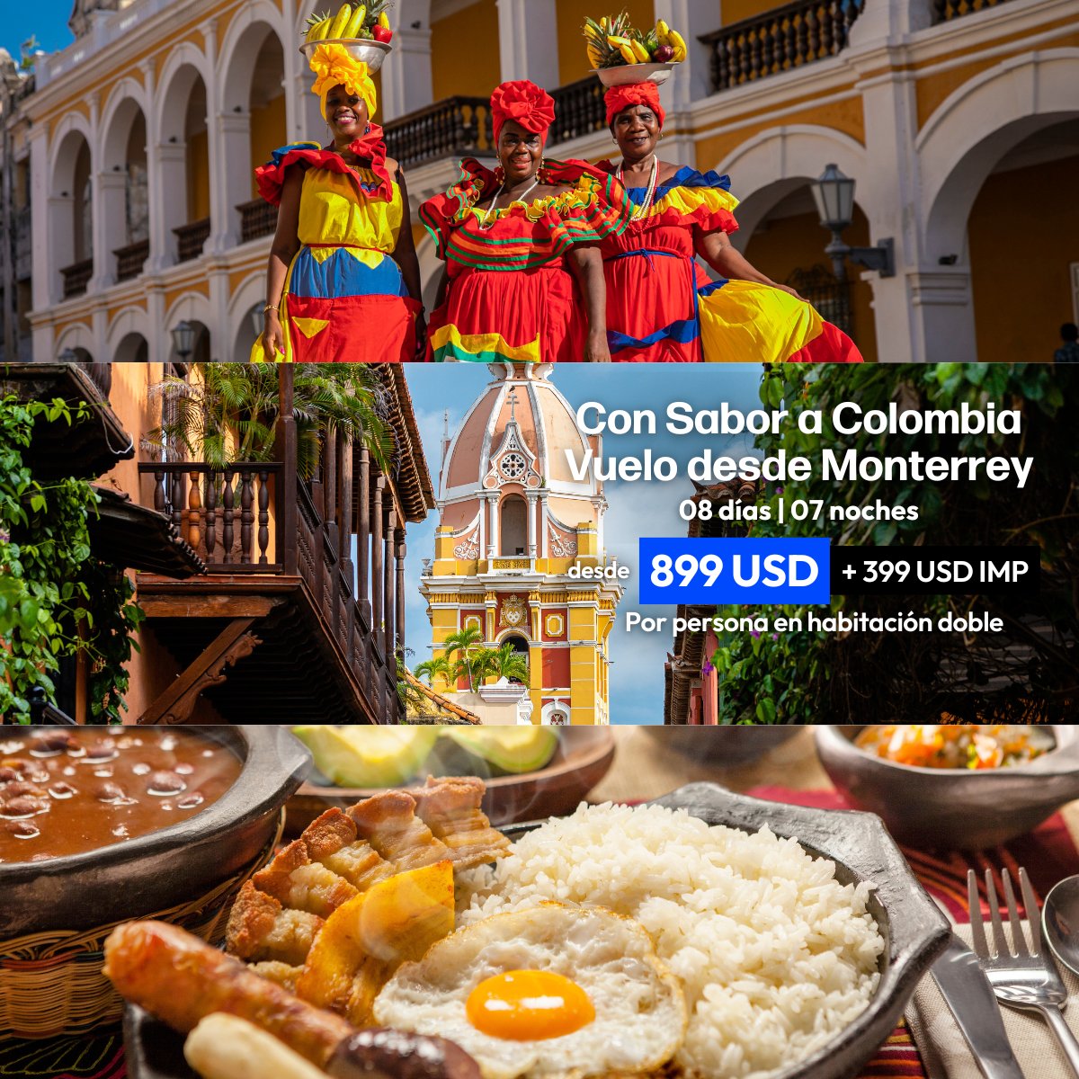 🇨🇴 ¡Vive el ritmo y la alegría de #Colombia como nunca antes! 🎶🌴
Déjate envolver por su ambiente festivo, su colorida arquitectura y paisajes que te roban el aliento. 💃✨
Descubre todo lo que este destino tiene para ti saliendo desde Monterrey.
👉 Da clic al enlace y prepárate