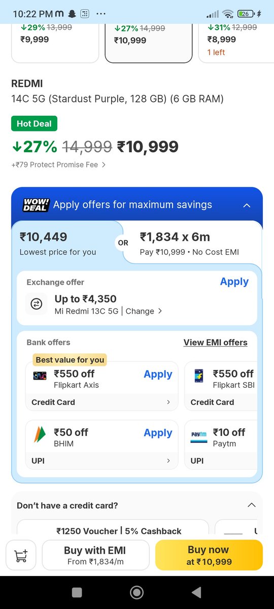 shivanig0327's tweet photo. @flipkartsupport @MiIndiaSupport
@jagograhakjago As I informed you before that I bought Redmi 13C 5G phone on 16th Sep, 2025 and the phone was distorted. Xiaomi is not ready to give anything in written and flipkart is not resolving my issue. And this is it's exchange value https://t.co/oYKedFjTzG