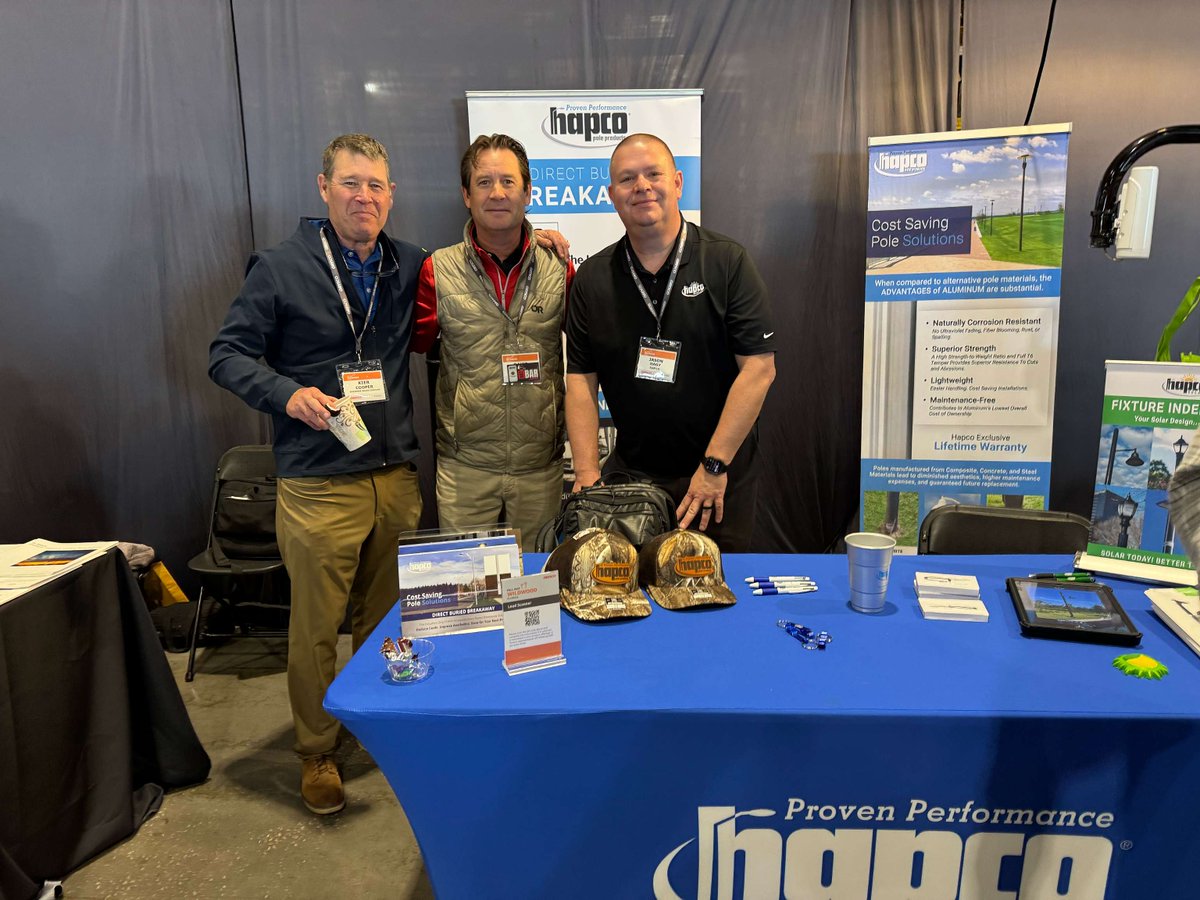 hapco's tweet image. Hapco was proud to exhibit at the 2025 Gresco Fall Fest in Wildwood, FL!
Great discussions as we showcased the Aluminum Advantage,Cost-Saving Pole Solutions, the Solar Pole, Direct Buried Breakaway Poles, &amp;amp; our BABA-compliant products. Thank you Gresco, SouthCon &amp;amp; Engineer Sales!