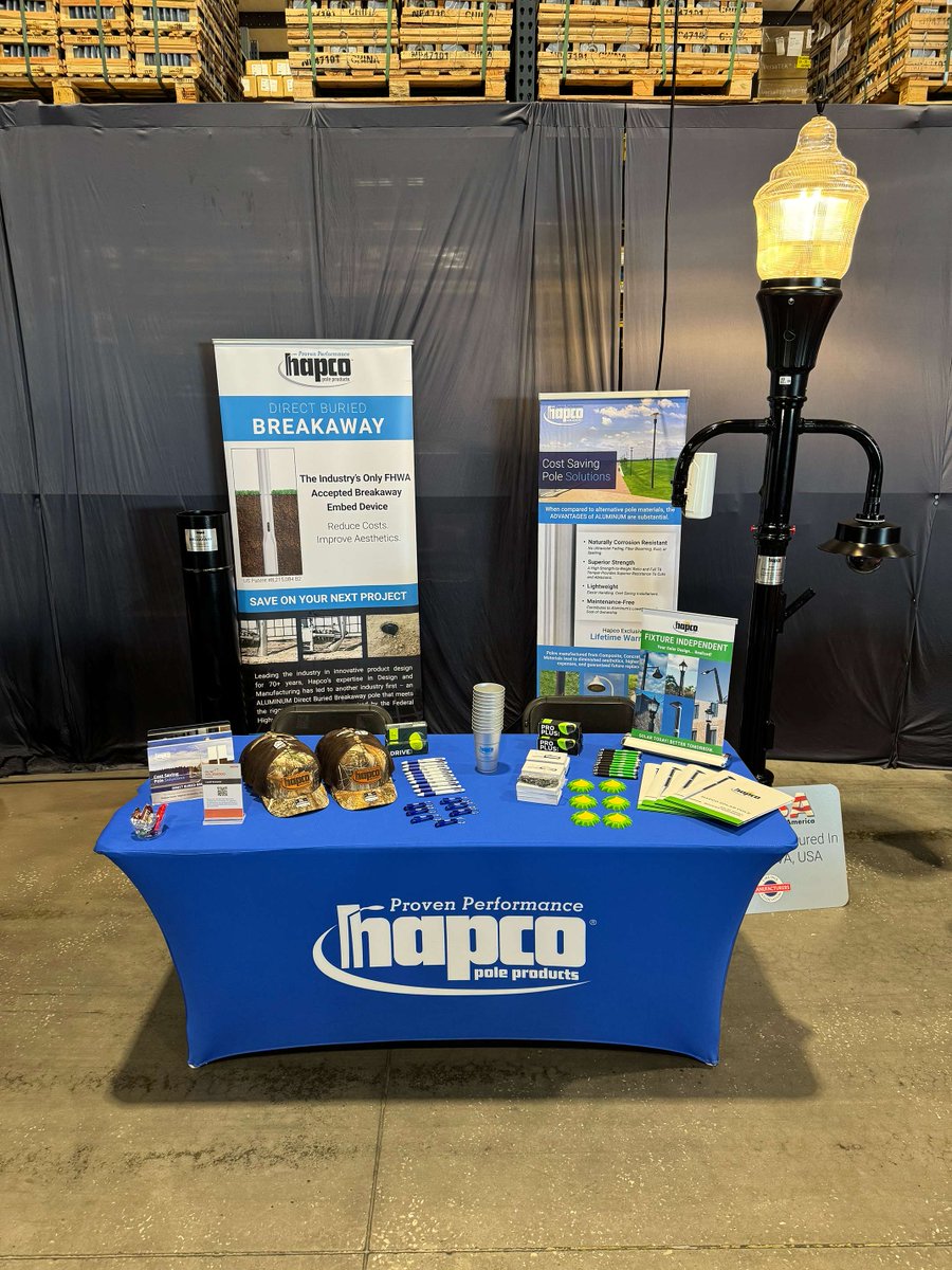 hapco's tweet image. Hapco was proud to exhibit at the 2025 Gresco Fall Fest in Wildwood, FL!
Great discussions as we showcased the Aluminum Advantage,Cost-Saving Pole Solutions, the Solar Pole, Direct Buried Breakaway Poles, &amp;amp; our BABA-compliant products. Thank you Gresco, SouthCon &amp;amp; Engineer Sales!