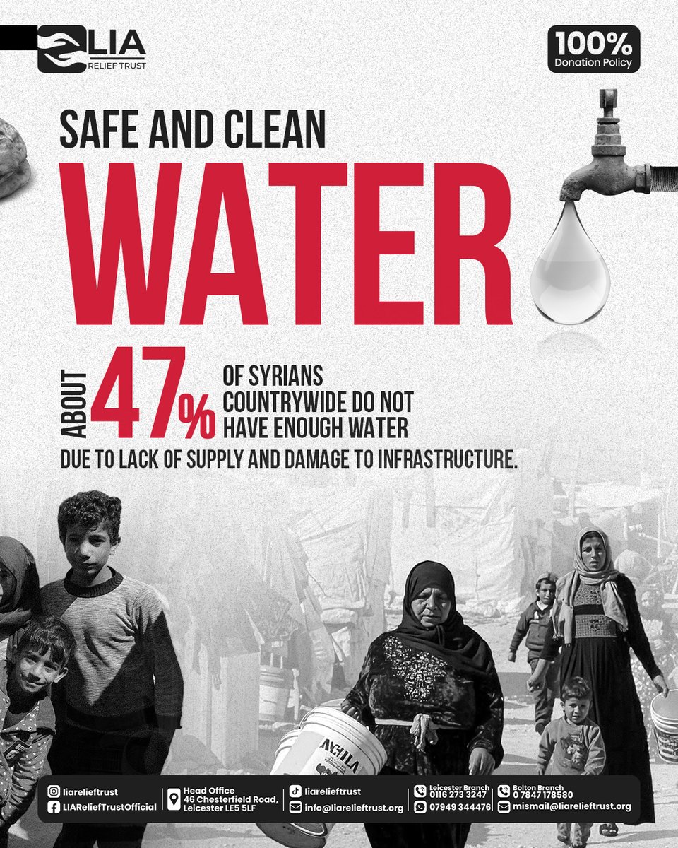 LIAReliefTrust's tweet image. 13 years on — Syria still needs us. 🇸🇾
Millions face hunger, unsafe water &amp;amp; loss, yet their strength endures.
💧 Feed. Rebuild. Restore hope.
💜 Donate today: liarelieftrust.org/appeals/rebuil…

#Syria  #fypviraltwitter  #LIAReliefTrust