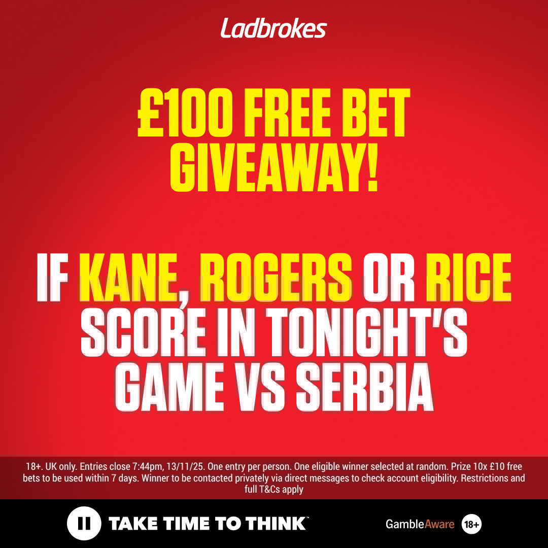 Ladbrokes's tweet image. Who fancies a free bet giveaway? 👀

If Kane, Rogers or Rice score tonight, one of you will win £100 in free bets! 🤑

1️⃣ Reply to this post with your favourite England player 
2️⃣ Retweet and like this post
3️⃣ Follow @Ladbrokes 

One eligible entrant will be selected at random…