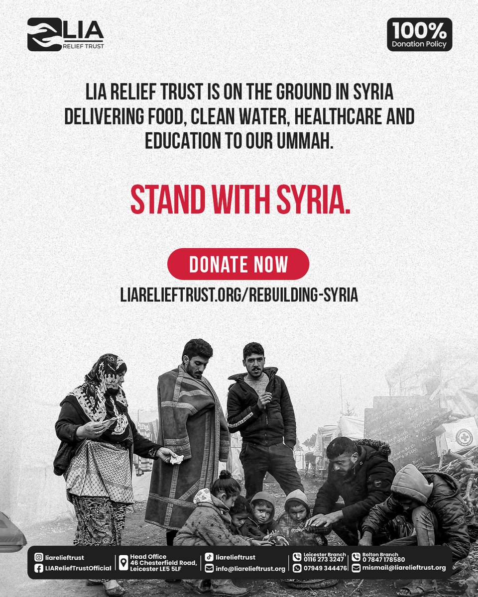 LIAReliefTrust's tweet image. 13 years on — Syria still needs us. 🇸🇾
Millions face hunger, unsafe water &amp;amp; loss, yet their strength endures.
💧 Feed. Rebuild. Restore hope.
💜 Donate today: liarelieftrust.org/appeals/rebuil…

#Syria  #fypviraltwitter  #LIAReliefTrust