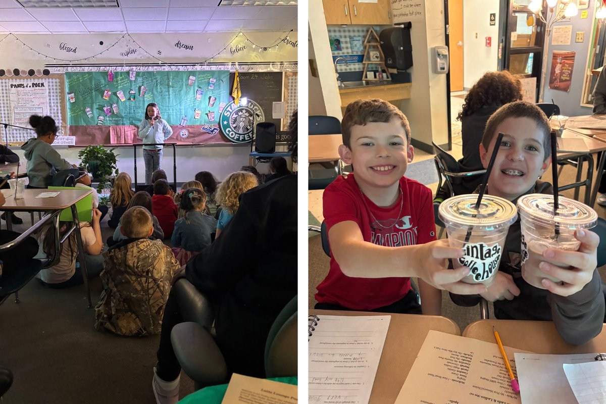 Broad Street Elementary School fourth grade scholars in Mrs. Lucas’s ELA classes transformed their classroom into the “Latte Lounge” for a special poetry recital. 
basdk12.org/quick-links/di…