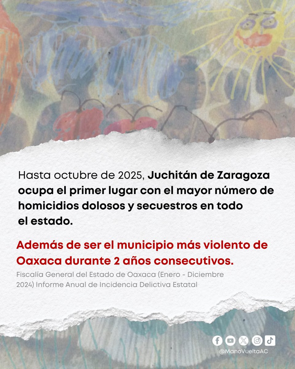 📣 ¡Exigimos acciones urgentes que garanticen una vida digna para las niñeces, adolescencias y juventudes!

El caso de #Noelia y #Adilene en la región del #Istmo de Oaxaca, México, no debe quedar impune. ⚖️

1/2