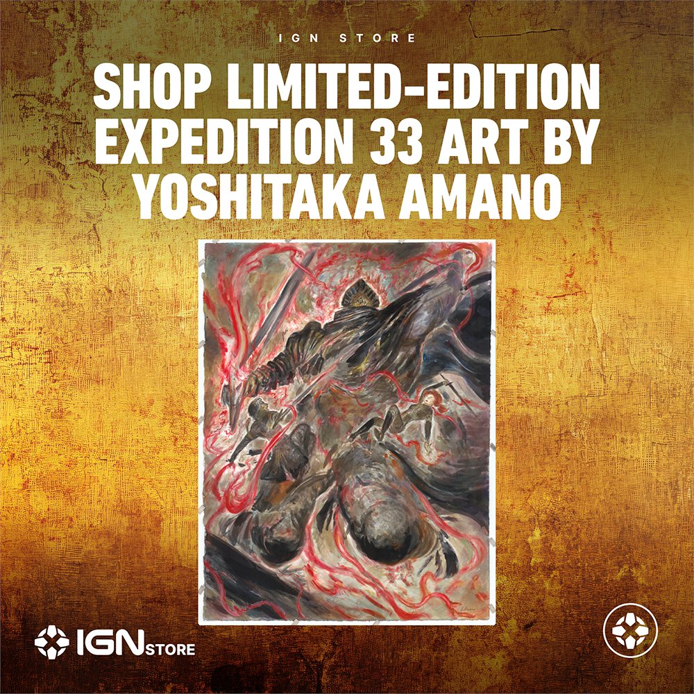 bit.ly/4nRF2RW Introducing the latest masterpiece in the IGN Artist Series: The Painted Duel. Legendary artist <a href="/YoshitakaAmanoO/">Yoshitaka Amano</a> has joined <a href="/IGNStore/">IGN Store</a>, <a href="/SandfallGames/">Sandfall Interactive - CO:E33 out now!</a>, and <a href="/lostincult/">Lost In Cult</a> to lend his talents to the massively-acclaimed <a href="/expedition33/">Clair Obscur: Expedition 33</a>

Available only on IGN Store