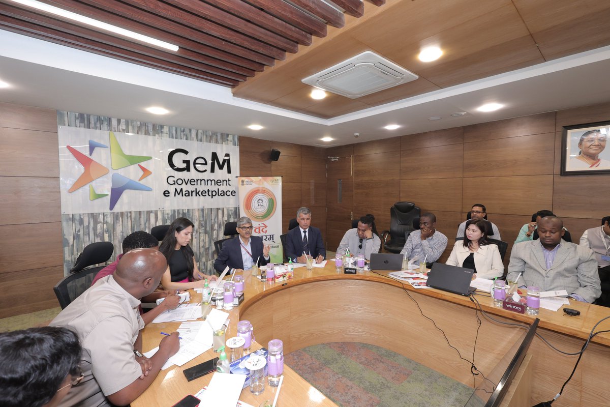 GeM_India's tweet photo. GeM Welcomes Delegation from 23 ITEC Partner Countries 🌍

A delegation of 24 senior officials from 23 ITEC partner countries visited the headquarters of the Government e Marketplace (GeM) as part of a capacity-building initiative organised in collaboration with AJNIFM.

The visit marked a key step in advancing international cooperation on digital public procurement and strengthening knowledge exchange on technology-driven reforms.

“Our aim is to build a procurement ecosystem that is not only efficient, but inclusive. When buyers and sellers connect in a fair, transparent online marketplace, the country benefits,” said Shri Mihir Kumar, CEO, Government e Marketplace (GeM).

The programme provided delegates with an in-depth understanding of GeM’s digital architecture, best-in-class procurement practices and the transformational outcomes achieved across India. It also addressed systemic challenges of traditional procurement and showcased how GeM’s technology-led solutions are redefining the landscape.

Through this visit, GeM reaffirmed its commitment to advancing global advocacy for digital public procurement reform — sharing India’s expertise with partner nations and enabling the adoption of scalable, transparent, and inclusive procurement practices worldwide.

#GeMIndia #GeMMoU #AJNIFM #capacitybuilding 

 @AJNIFM_  @ITECnetwork @DoC_GoI @CimGOI  @_DigitalIndia