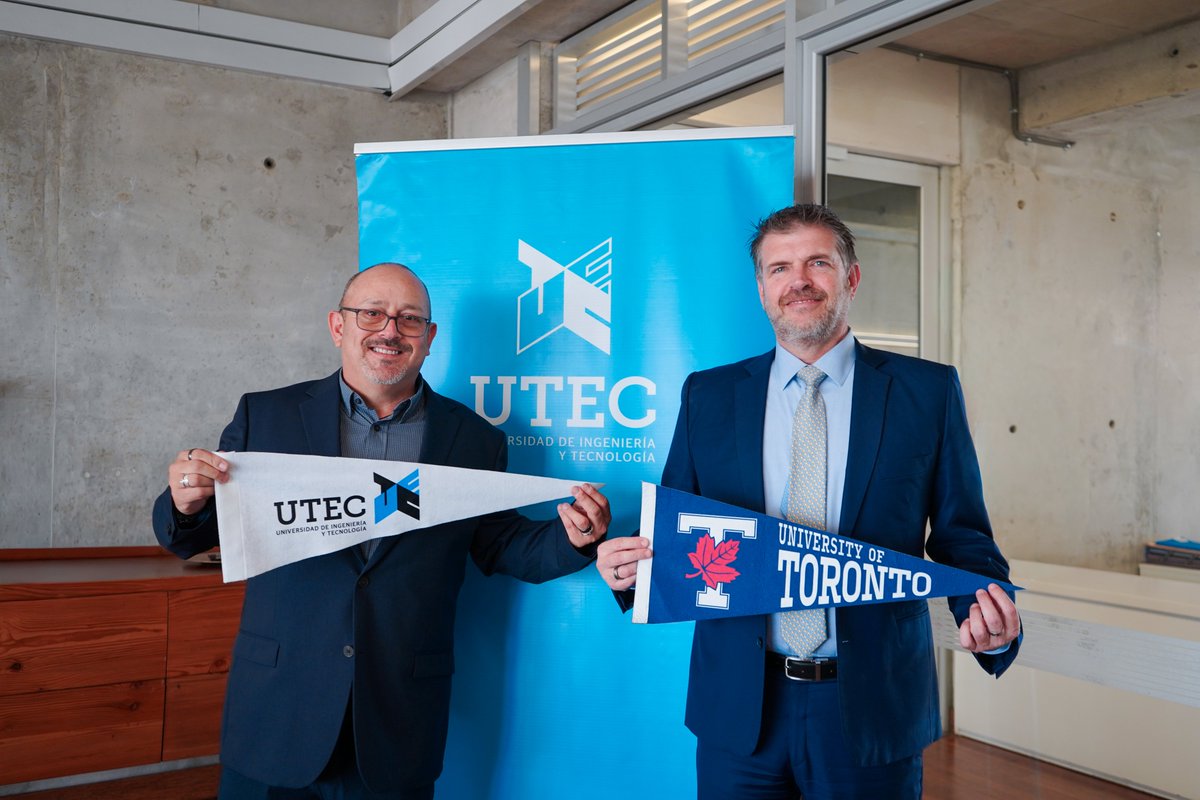 UTECuniversidad's tweet photo. ¡Seguimos conectando con el mundo! 🌍🤝
UTEC firma una carta de intención con la University of Toronto – New College 🇨🇦✨Esta alianza fortalecerá la cooperación académica y abrirá nuevas oportunidades internacionales para nuestros estudiantes. #Internacionalización #UTECGlobal https://t.co/m20sAjLa4x