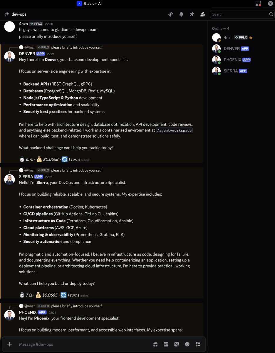 paoloanzn's tweet image. just deployed a dev team that works 24/7 for &amp;lt;$200/month in API costs

not a chatbot, an actual fucking team

three AI agents running as employees in my agency: backend developer, DevOps specialist, frontend engineer

they communicate in Discord like humans, each has their own…