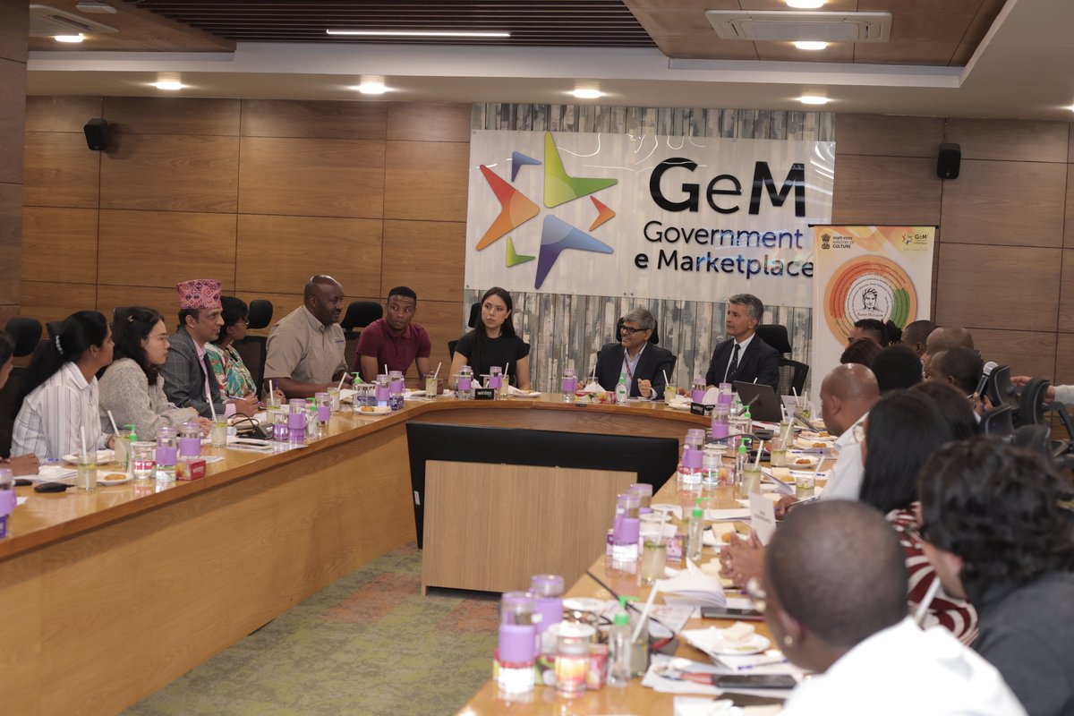 GeM_India's tweet photo. GeM Welcomes Delegation from 23 ITEC Partner Countries 🌍

A delegation of 24 senior officials from 23 ITEC partner countries visited the headquarters of the Government e Marketplace (GeM) as part of a capacity-building initiative organised in collaboration with AJNIFM.

The visit marked a key step in advancing international cooperation on digital public procurement and strengthening knowledge exchange on technology-driven reforms.

“Our aim is to build a procurement ecosystem that is not only efficient, but inclusive. When buyers and sellers connect in a fair, transparent online marketplace, the country benefits,” said Shri Mihir Kumar, CEO, Government e Marketplace (GeM).

The programme provided delegates with an in-depth understanding of GeM’s digital architecture, best-in-class procurement practices and the transformational outcomes achieved across India. It also addressed systemic challenges of traditional procurement and showcased how GeM’s technology-led solutions are redefining the landscape.

Through this visit, GeM reaffirmed its commitment to advancing global advocacy for digital public procurement reform — sharing India’s expertise with partner nations and enabling the adoption of scalable, transparent, and inclusive procurement practices worldwide.

#GeMIndia #GeMMoU #AJNIFM #capacitybuilding 

 @AJNIFM_  @ITECnetwork @DoC_GoI @CimGOI  @_DigitalIndia