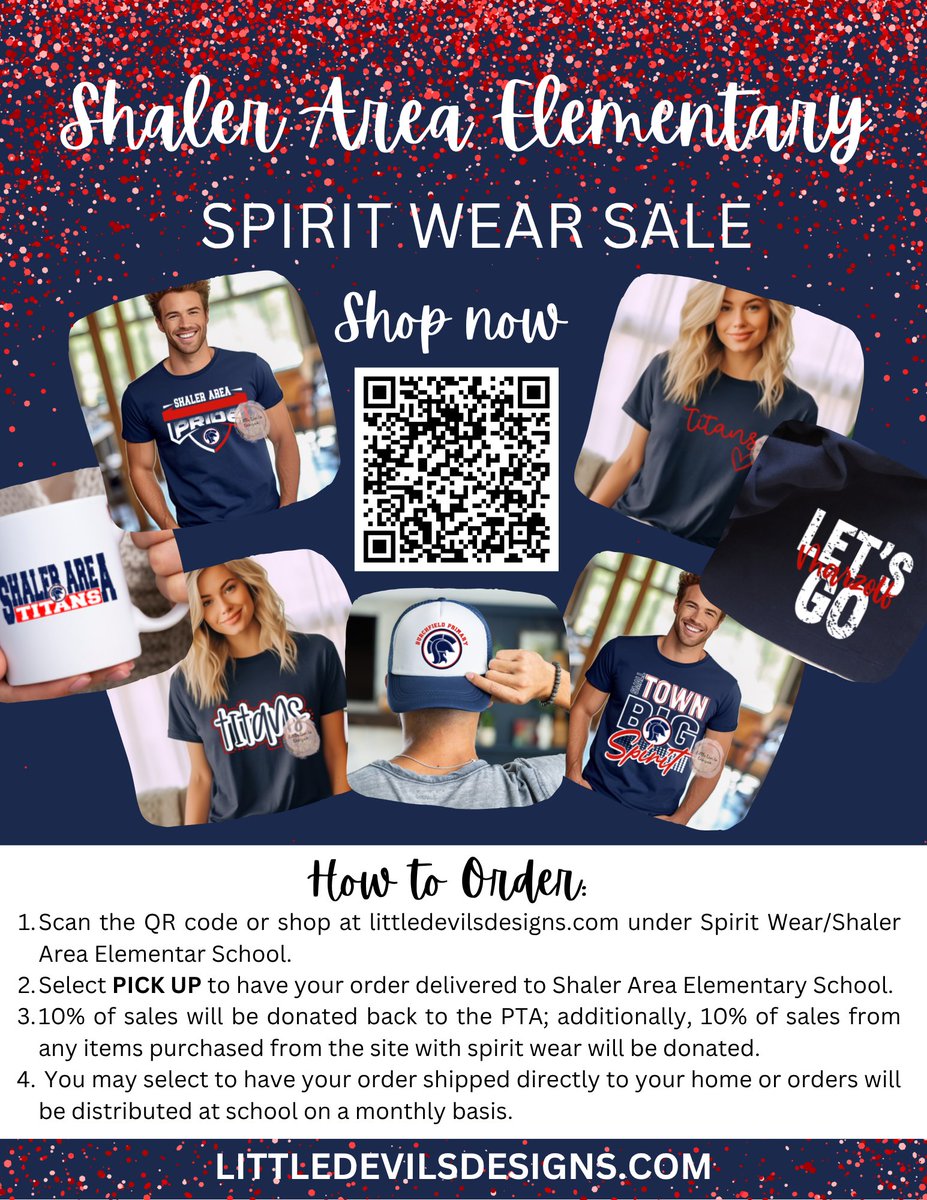 SAESTitans's tweet image. SAES Spirit Wear Sale has launched new designs just in time for the holidays! Order by December 1st to guarantee delivery before Christmas! 10% of sales will benefit the Titan Shop! 

Shaler Area Elementary School | Little Devils Designs