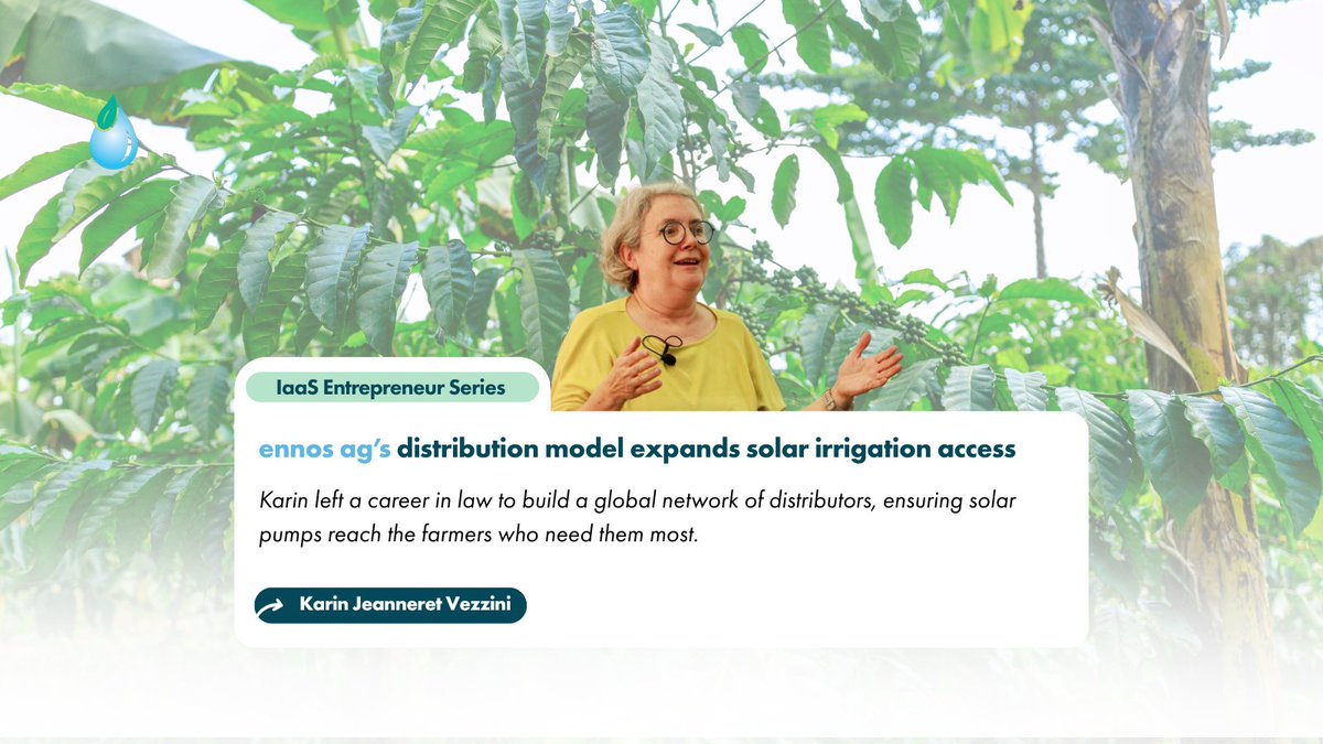 🌍 How do you get solar #irrigation tech into the hands of the #farmers who need it most?

Karin Jeanneret Vezzini of ennos ag, is proving it takes more than great design—it takes smart distribution. 

Read her story as part of DWFI's Irrigation as a Service Entrepreneur Series: