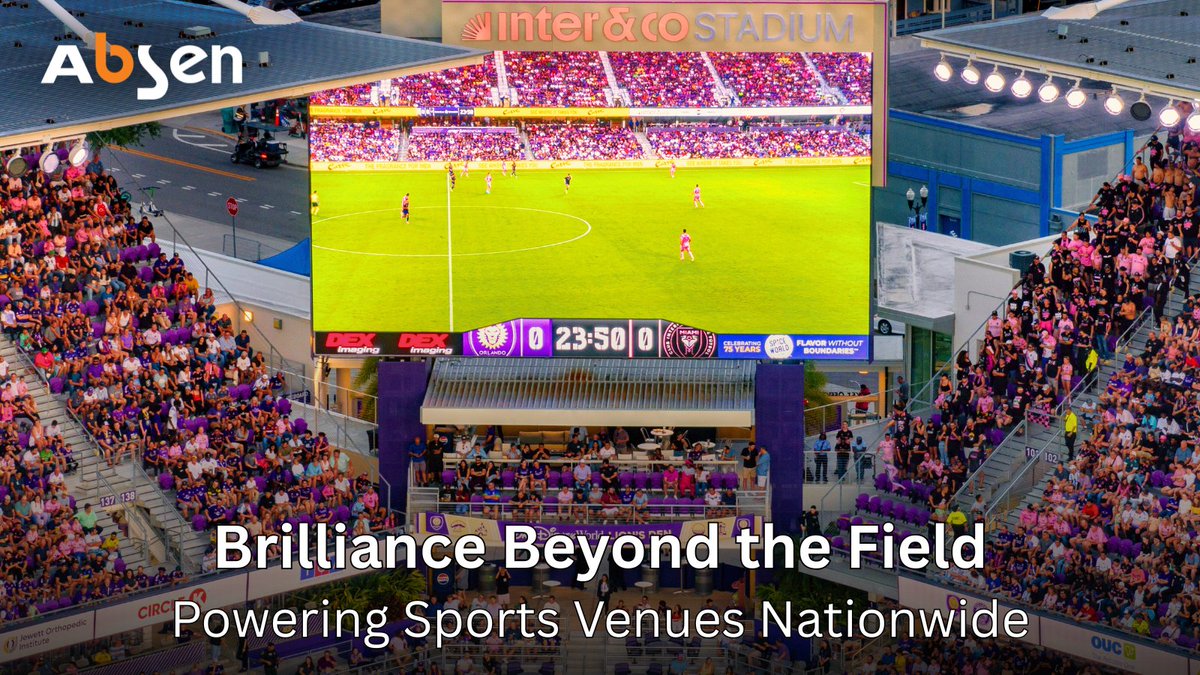 Absen_Inc's tweet image. Absen’s redefining the fan experience! ⚽️

Absen &amp;amp; RevelTV transformed Inter&amp;amp;Co Stadium for @orlandocitysc — enhancing every moment through powerful #LEDInnovation.
🎥 Watch the full case study: youtu.be/YWEbz4PJBC8?si…