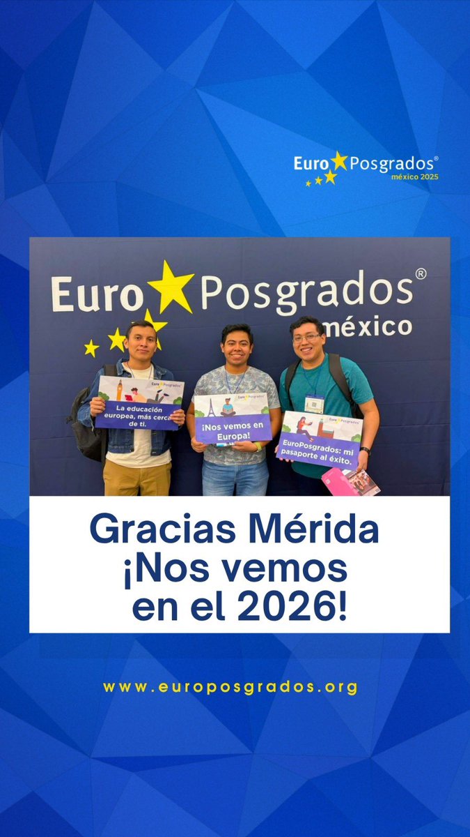 EuroPosgradosmx's tweet photo. Muchas gracias Mérida por estar presente en esta edición de EuroPosgrados. 

¡Nos vemos en el 2026! https://t.co/8nL963xNh8