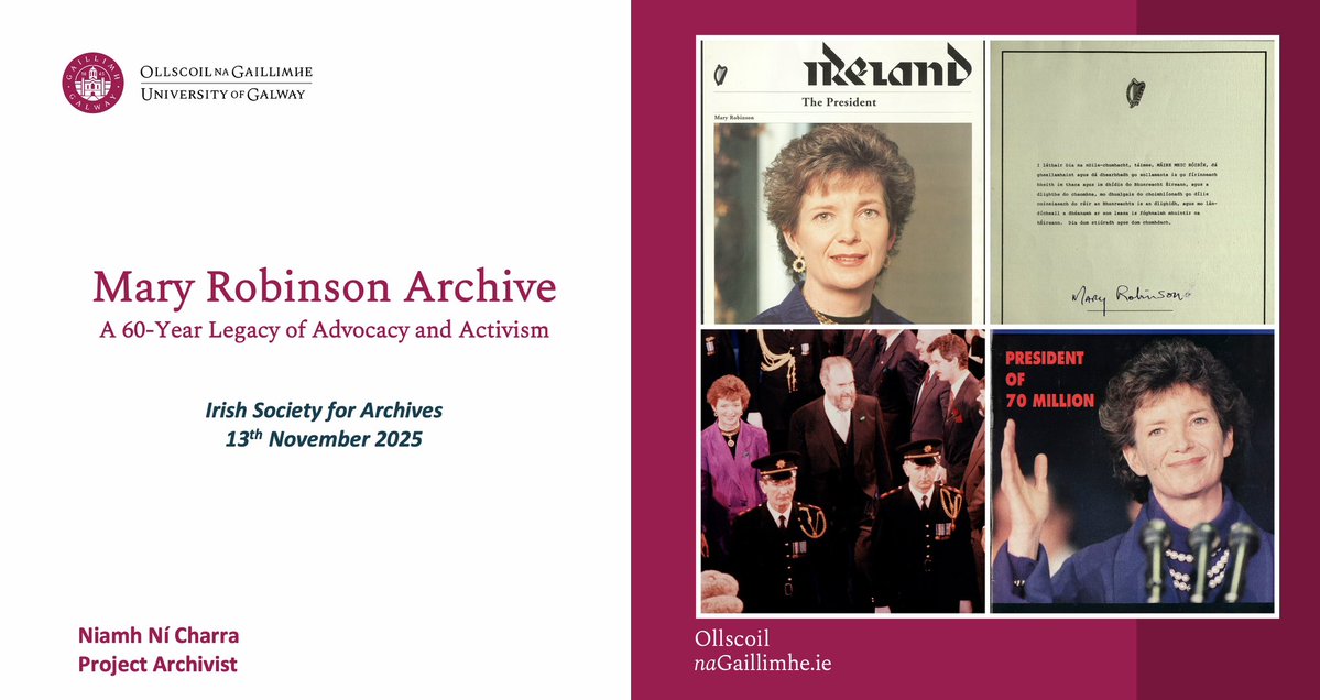 niamhnicharra's tweet image. Final touches done on my presentation on Mary Robinson Archive @UniOfGalwayASC for @Irish_Archives lecture @ Dublin City Library &amp;amp; Archives at 6pm. I’ll cover her 60-year legacy of advocacy and activism as evidenced in her archives, &amp;amp; the work to process and make it accessible.