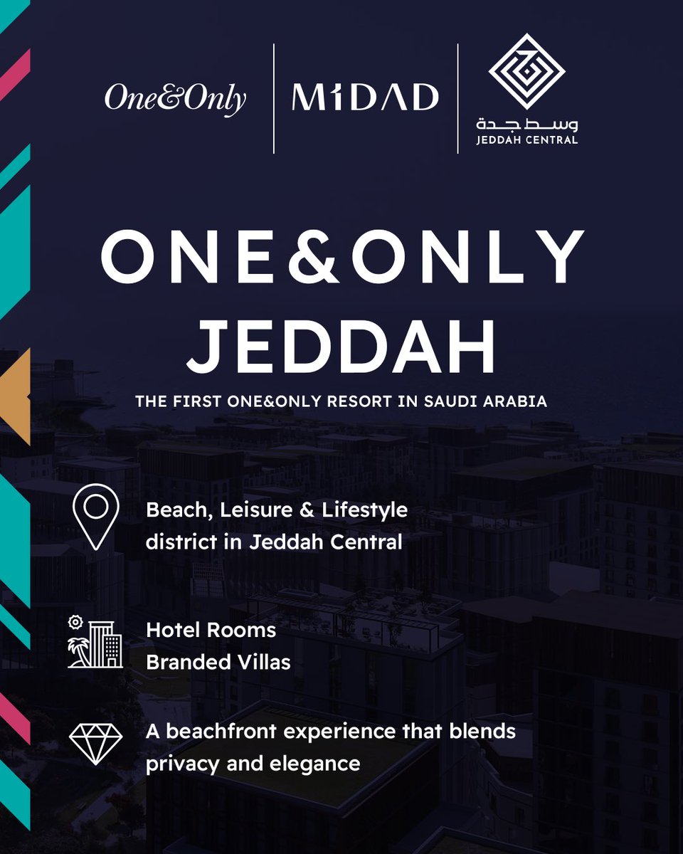 A new expression of beachside luxury in #JeddahCentral. 
The first One&amp;Only resort in Saudi Arabia, blending privacy and elegance.