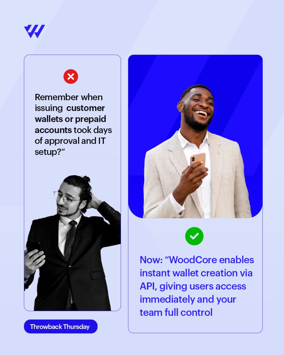 woodcoreapp's tweet photo. Then: “Please wait 3–5 business days to create a wallet.”
Now: One API call. Instant wallet. Full control.

That’s WoodCore.
#Fintech #DigitalBanking #WoodCore https://t.co/3hmBWU9RKZ