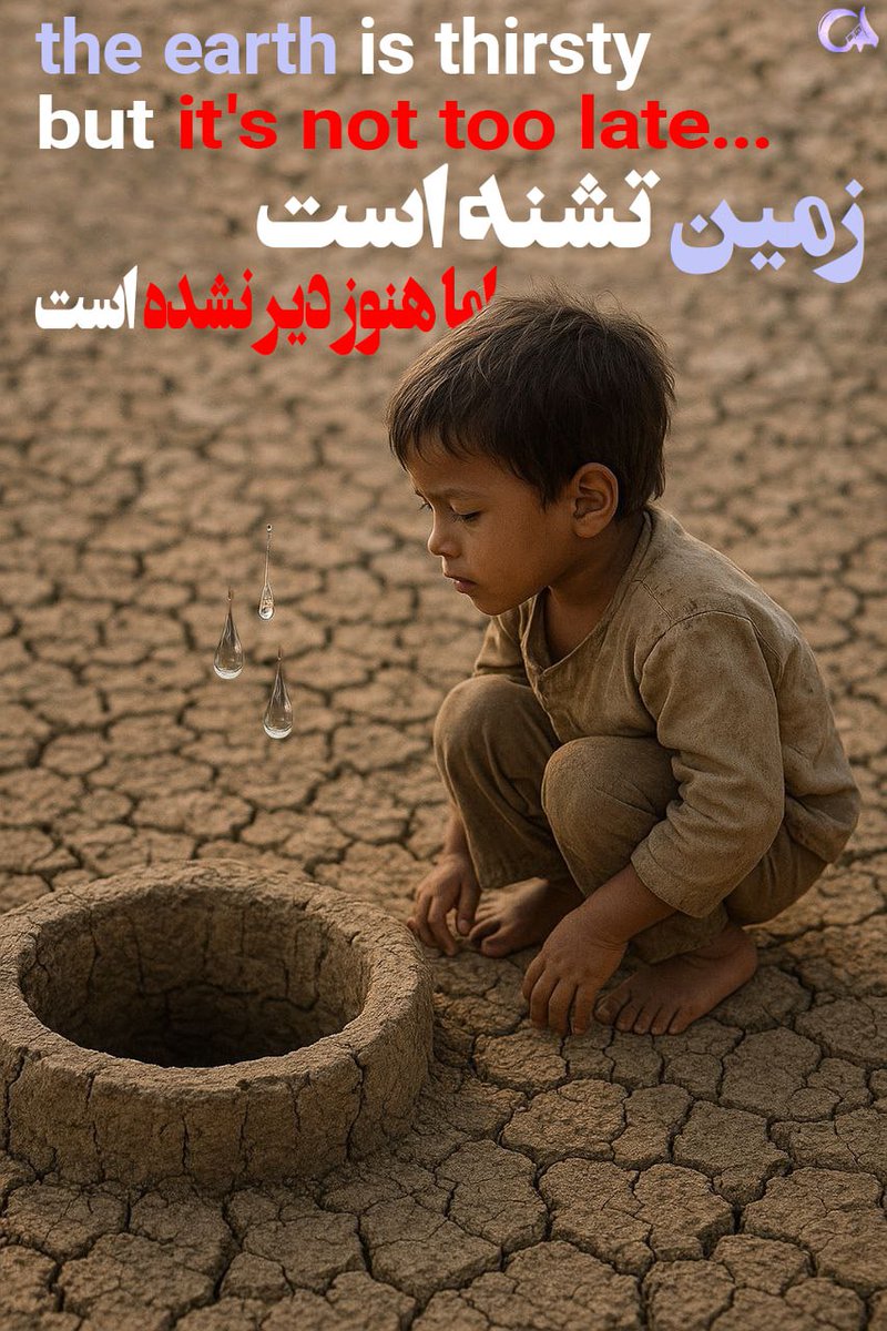 KChagher's tweet photo. زمین تشنه است
اما هنوز دیر نشده است
#برکت_حیات
#نجات_آب https://t.co/ZT91JK1D6W