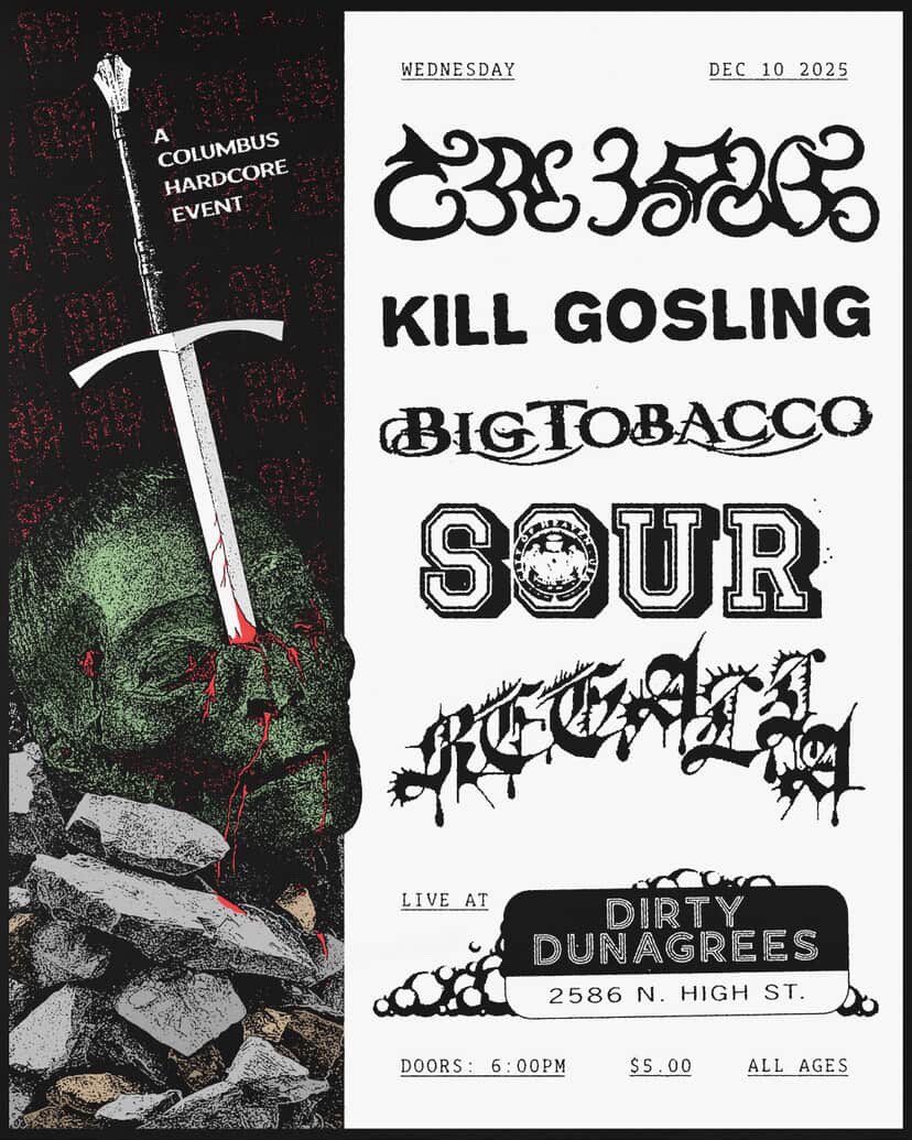 12/10 all Columbus locals show! Gonna play a bunch of stuff from the new record. $5 NOTAFLOF