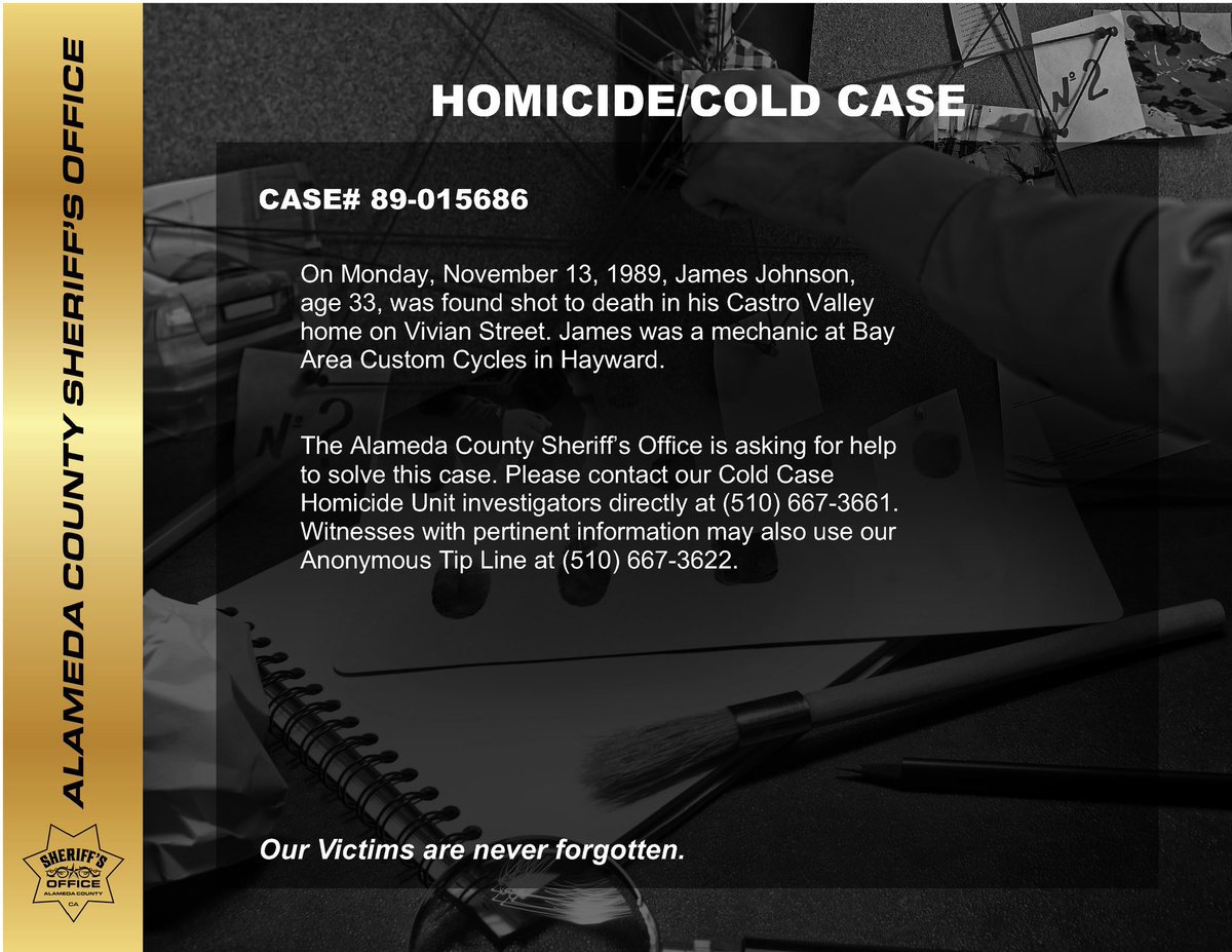 ACSOSheriffs's tweet image. HOMICIDE COLD CASE ANNIVERSARIES
