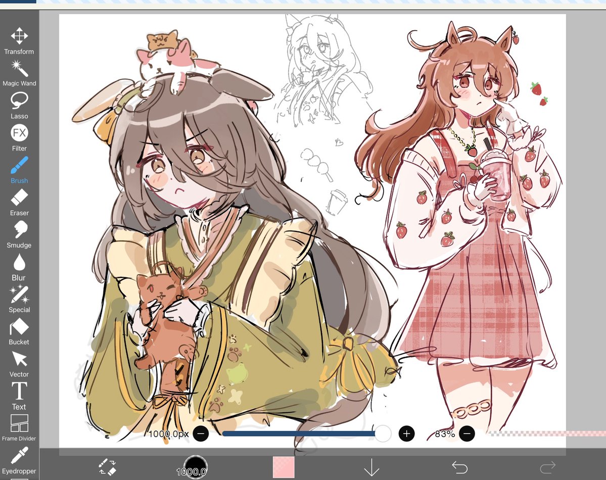Nehlynn1's tweet image. self indulgent doodles bc im hungrayyyyy