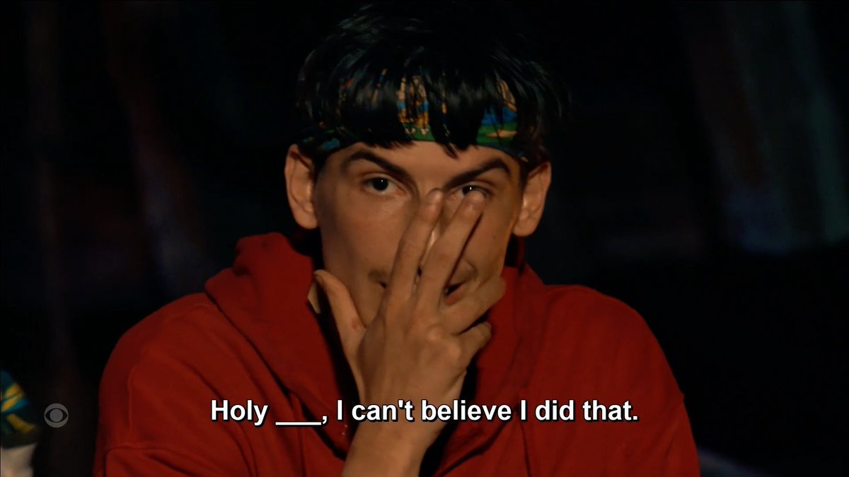 Me when I pass a test that I had no business passing #Survivor #Survivor49