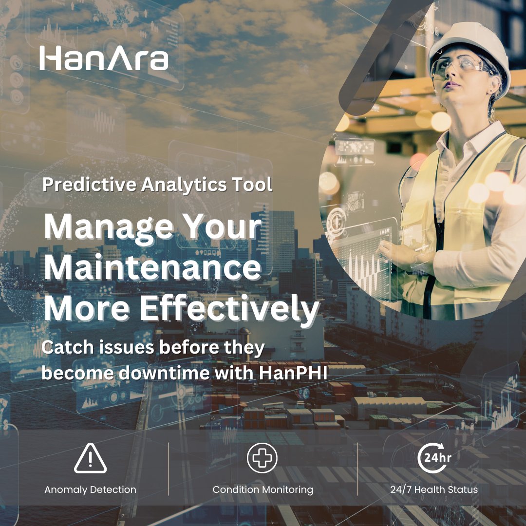 hanarasoft's tweet image. With HanPHI, you can analyze the real-time equipment and fleet health conditions to prevent failures and improve reliability.

Reach out to us at info@hanarasoft.com! | hanarasoft.com/products/hanph…

#PredictiveMaintenance #AssetManagement #IndustrialIoT #DigitalTransformation