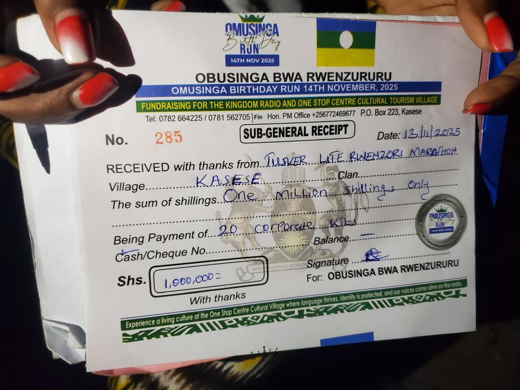 The Tusker Lite Rwenzori Marathon has proudly purchased 20 Corporate Kits worth UGX 1,000,000 in support of the Omusinga Birthday Run 2025!

This powerful gesture highlights their unwavering commitment to wellness, unity &amp; community celebration across the Rwenzori region.