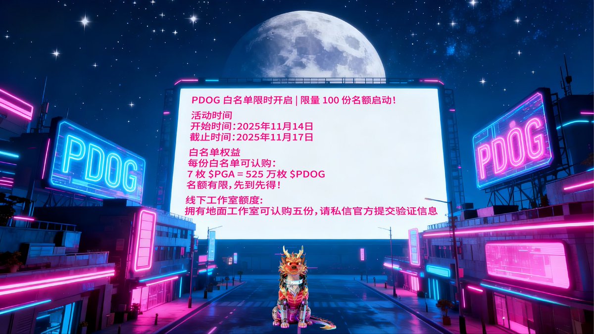 PGPDOG's tweet image. 因 $PDOG（盘古狗）热度持续上升，为支持社区建设官方特别发放100 份白名单名额 

参与方式
1️⃣ 关注 @PGPDOG
2️⃣ 点赞并转发本条推文
3️⃣ 评论区留言：

我想加入PDOG白名单！
钱包地址：0x...

根据互动活跃度、账户真实性筛选前100名用户入选白名单。
📢 请注意：官方不会索要私钥或助记词，谨防诈骗。