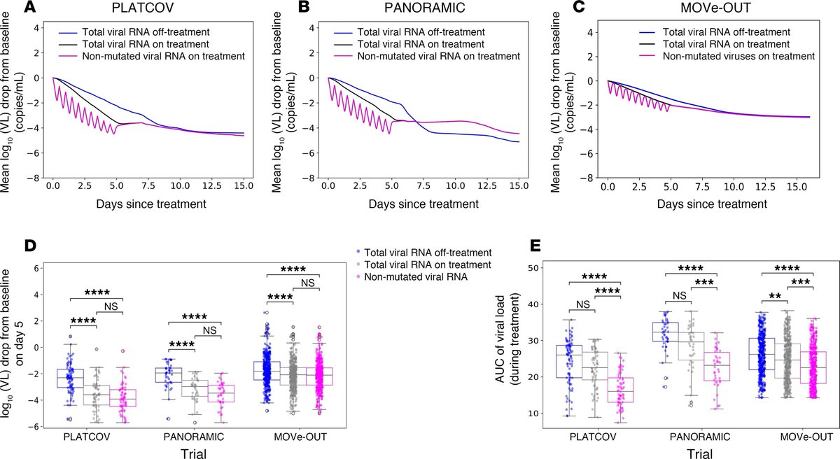 Molnupiravir is known to work against #SARS-CoV-2 by inducing lethal copy errors during RNA replication.

Here, Joshua T. Schiffer <a href="/joshua_schiffer/">Josh Schiffer, MD</a> &amp; team <a href="/fredhutch/">Fred Hutch Cancer Center</a> use mathematical modeling to simulate clinical trial data, reporting on the drug’s greater potency against