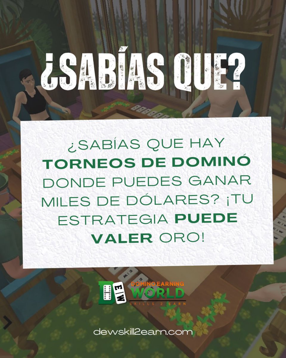 dewskill2earn's tweet photo. Descubre estrategias, compite, aprende y vive la pasión de este clásico juego como nunca antes.

Descubre estrategias, compite, aprende y vive la pasión de este clásico juego como nunca antes.

#Web3gaming #juegosdemesa #gamers #domino #juegodedomino #usdt #JuegoNFT #web3 #gaming #juego #crypto #appmovil