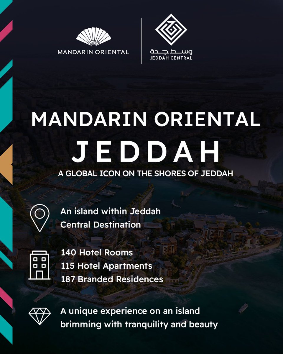 Mandarin Oriental Jeddah… An iconic retreat on a private island within #JeddahCentral with panoramic views of the Red Sea.
Where serenity, beauty, and refined hospitality meet.