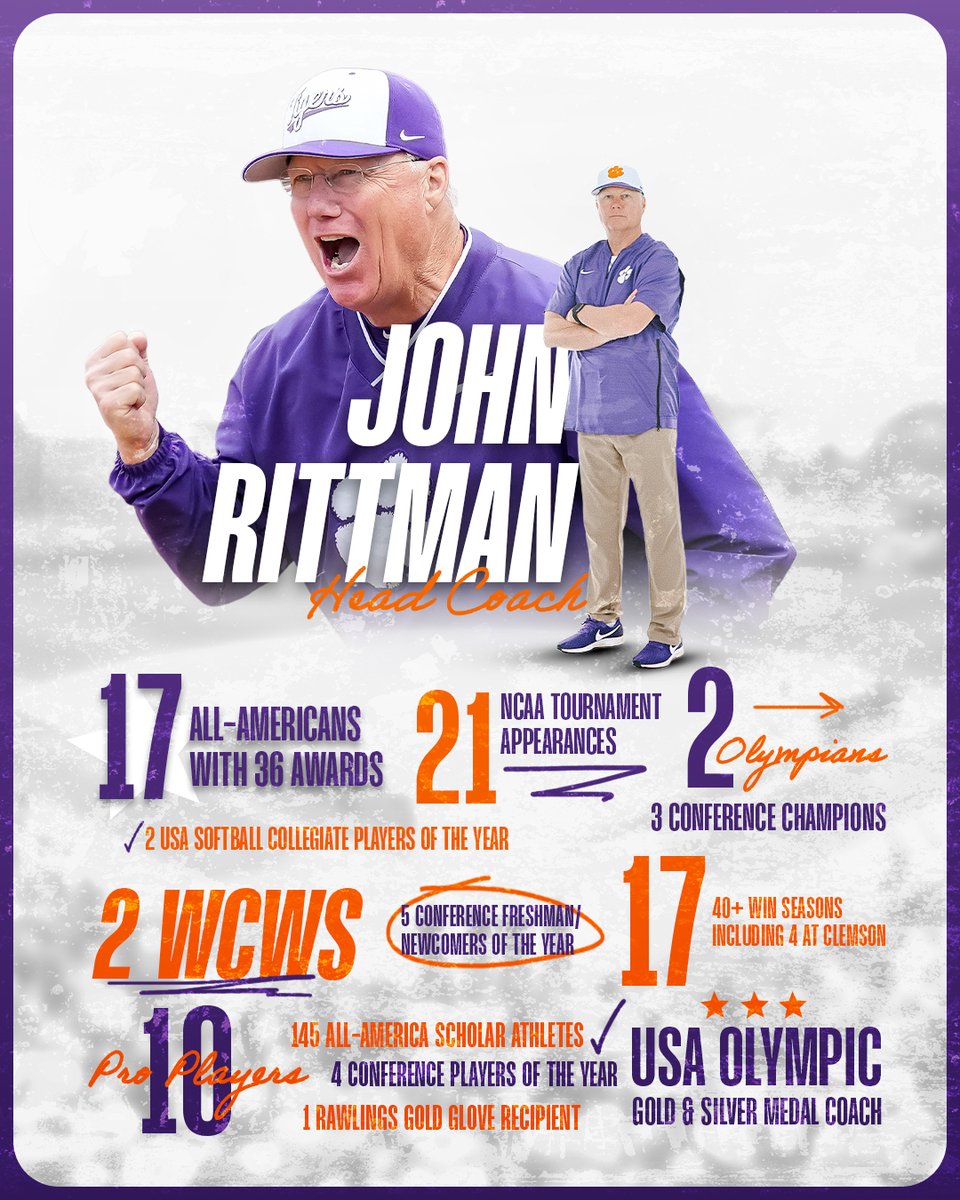 clemsonsoftball's tweet photo. Leading our program with purpose and in the Tiger Way 🫡 https://t.co/aNgtIqYEHS