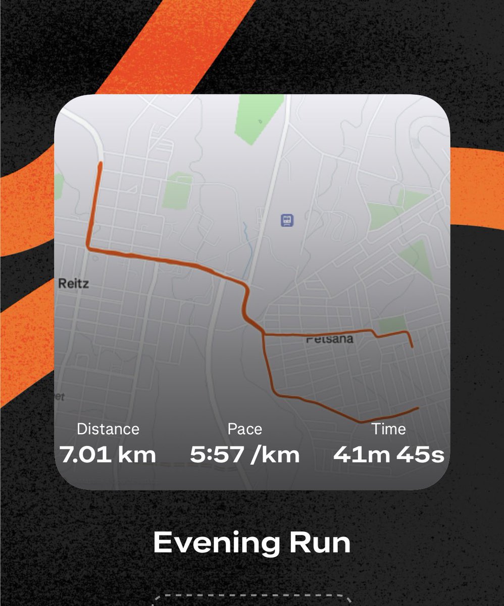 ChrisTsotetsi88's tweet photo. Evening Run ✅✅
Monate wa tsela beso 

#FetchYourBody2025 
#RunningWithSoleAC 
#IPaintedMyRun 
#BeatYourYesterday https://t.co/D4CjuRjyco