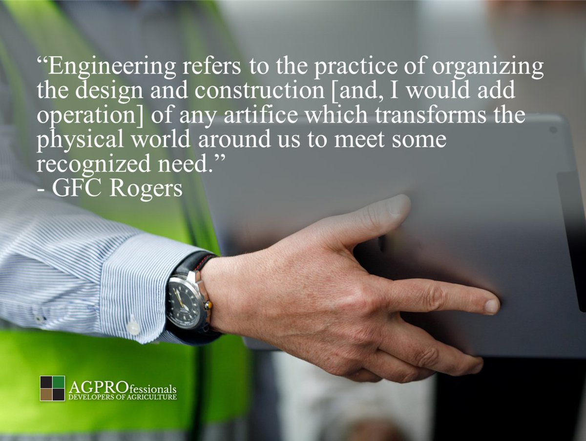 AGPConsult's tweet image. “Engineering transforms the physical world to meet real needs.”-G.F.C. Rogers
Our licensed engineers at AGPROfessionals deliver civil, structural &amp;amp; geotechnical expertise across 19 states-where ag meets innovation.
agpros.com/engineering
#Engineering #AgEngineering #Agriculture