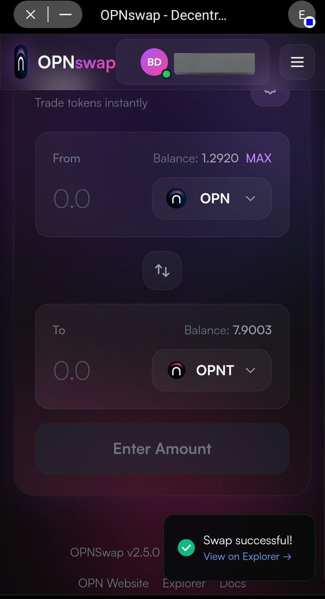 Rockstar_Rahul_'s tweet photo. @IOPn_io day 1 campaign swap successful and very fast $OPN testnet  layer 1 https://t.co/j8NUOu90Kl