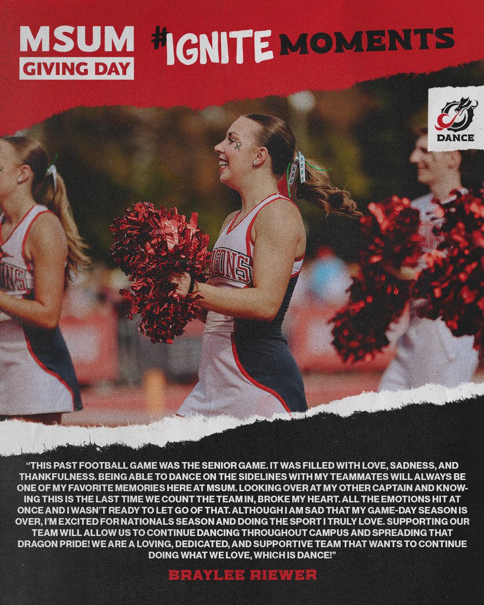 MSUM_Dance's tweet photo. #Ignitemoments like these on #MSUMGivingDay  MSUM Giving Day is on November 14th 2024  https://t.co/Es0a4zQnzl  ROLL DRAGONS!! https://t.co/mnAKZQxiek