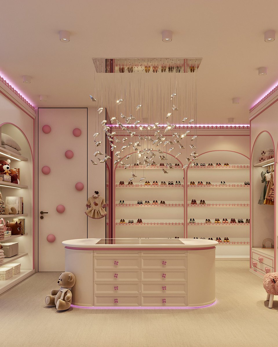 🎈#3d #comingsoon #interiordesign #baby #babygirl #babyroom #bebekodası #giyinmeodası #children #girl #pink #closet #pinkcloset #decoration #safakcak #incek #ankara