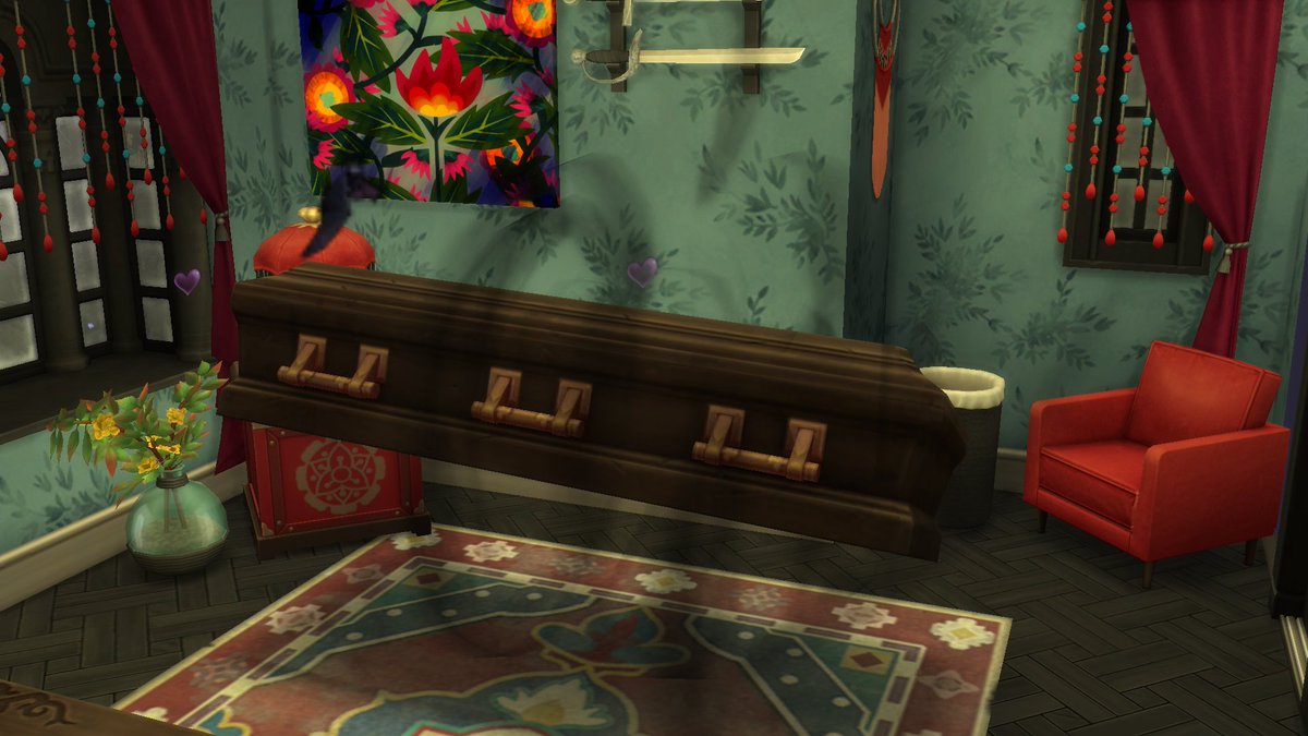 Ani_B8's tweet photo. Continuing my showcase of the sims and apartments I did for  #ProjectGMH collab hosted by rainbowcatmom and theparanormalsim in October, here is my mystic vampire couple Adrian and Calliope in their apartment in Forgotten Hollow! https://t.co/muhahdDbbv