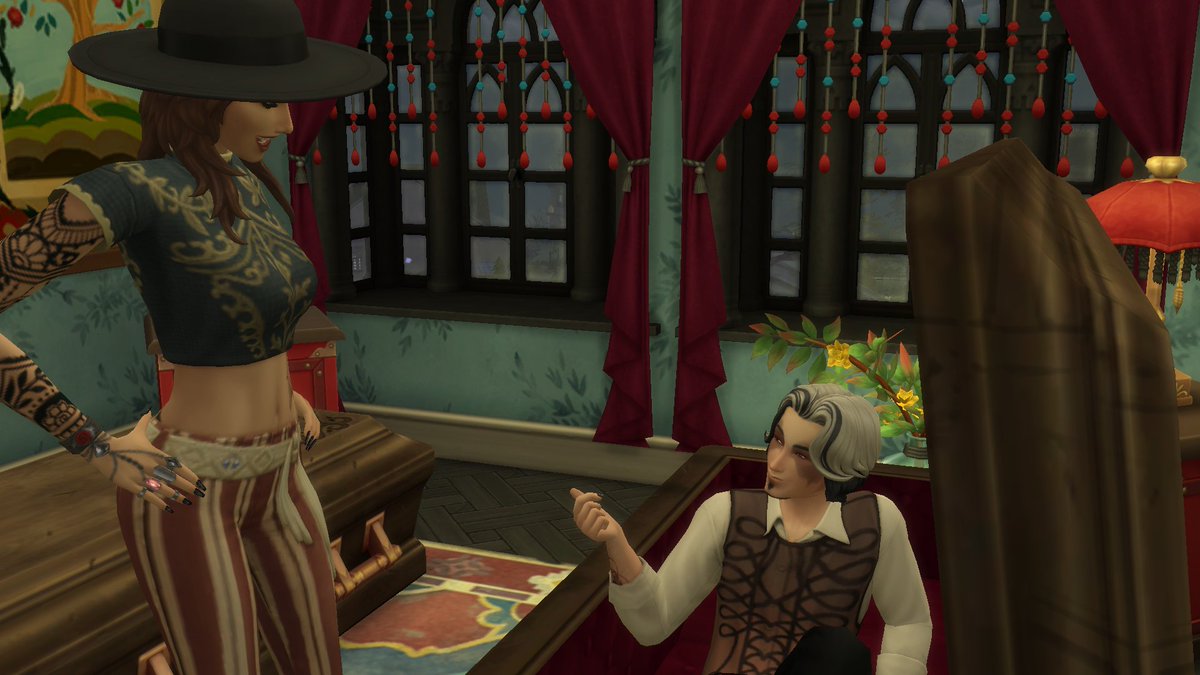 Ani_B8's tweet photo. Continuing my showcase of the sims and apartments I did for  #ProjectGMH collab hosted by rainbowcatmom and theparanormalsim in October, here is my mystic vampire couple Adrian and Calliope in their apartment in Forgotten Hollow! https://t.co/muhahdDbbv