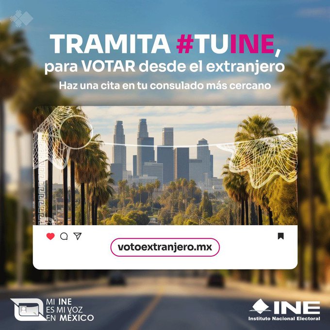 Si vives en el extranjero, tramita #TuINE de forma gratuita desde tu embajada o consulado más cercano. #TuINE te identifica en todo el mundo.

Ingresa a votoextranjero.mx o llama al 1 (866) 986 8306, desde Estados Unidos, o al +52 (55) 5481 9897 desde otros países. #VMRE