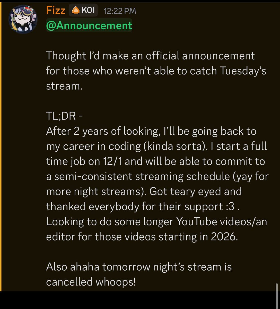 🚨 TUESDAY’S ANNOUNCEMENT 🚨