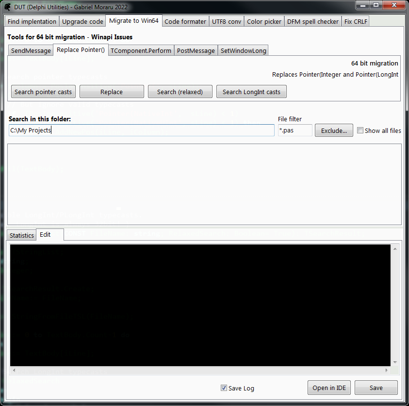 GabrielMoraru15's tweet photo. LDU (LightSaber Delphi Utilities) just got an update!

https://t.co/Gy1fk8wzCW
Tools to improve or update your old Delphi code base:
*Upgrade code from 32 to 64 bit (invalid pointer casts, etc).
*Fix the CanFocus/SetFocus.
*Fix swallowed exceptions.
*Format code.
* etc https://t.co/Gkg9UuWJ8E