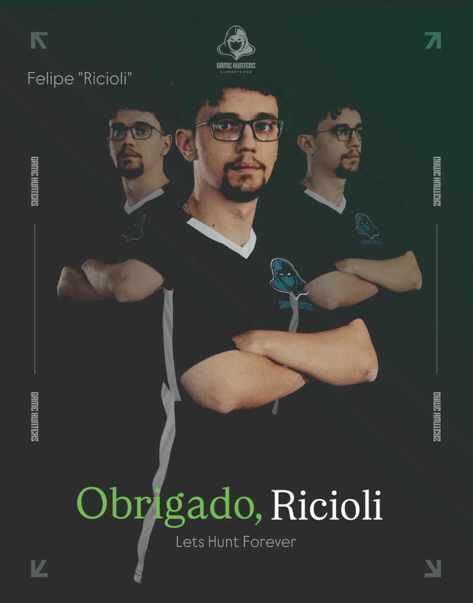 GameHuntersCS2's tweet image. 🍀 Hoje a Game Hunters se despede de @RICIOLI_.

Um grande jogador que foi uma excelente pessoa e excelente player no tempo que esteve com a nossa camisa.

Desejamos boa sorte ao atleta em seu futuro profissional!

Obrigado, Rici. 💚 

#LetsHunt