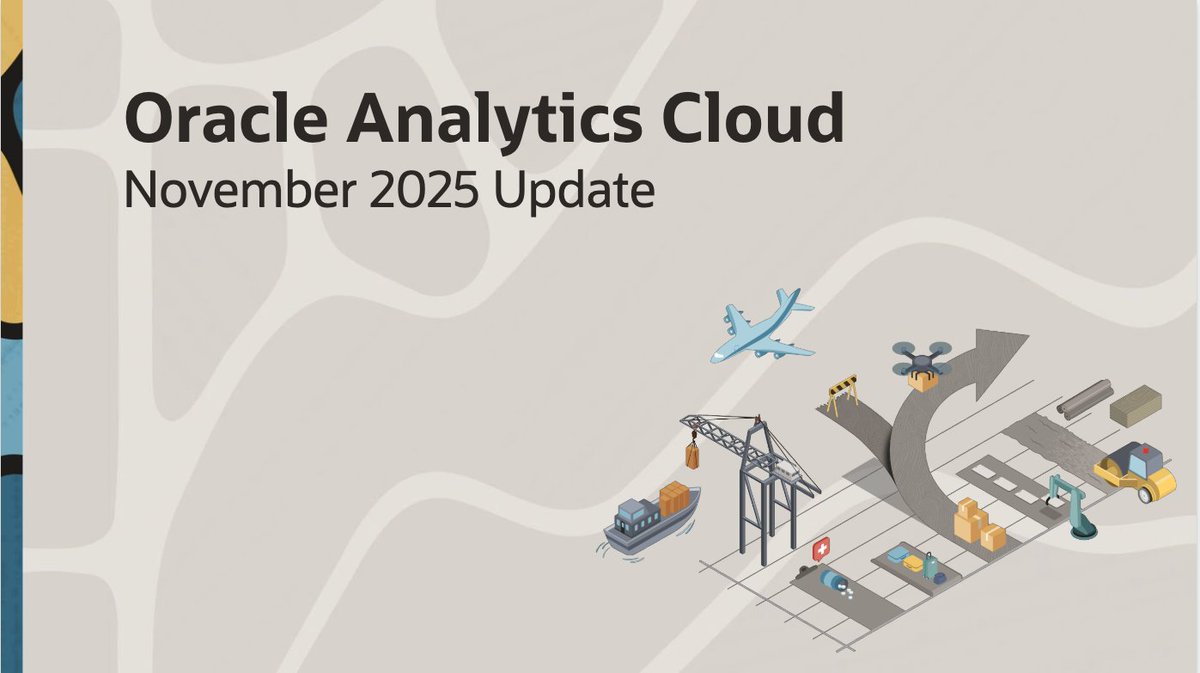 OracleAnalytics's tweet image. The Oracle Analytics Cloud (#OAC) November 2025 update brings an exciting array of innovations to transform how users visualize, analyze, and act on data across their organization.
📝 Learn about the highlights in this blog: social.ora.cl/60157k8Fc