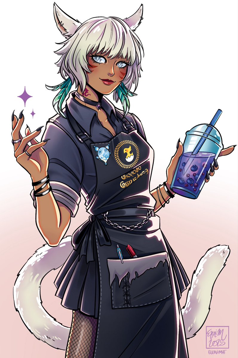 elenimut_art's tweet image. Here’s the artwork of Y’shtola I made for the FFXIV Cupsleeve event happening this Saturday in NYC! 
Please come by to hang out &amp;amp; meet fellow WoLs! There will be trivia and raffles for a lot of really great prizes. We’ll also have some exclusive merch for sale. 
See you there!