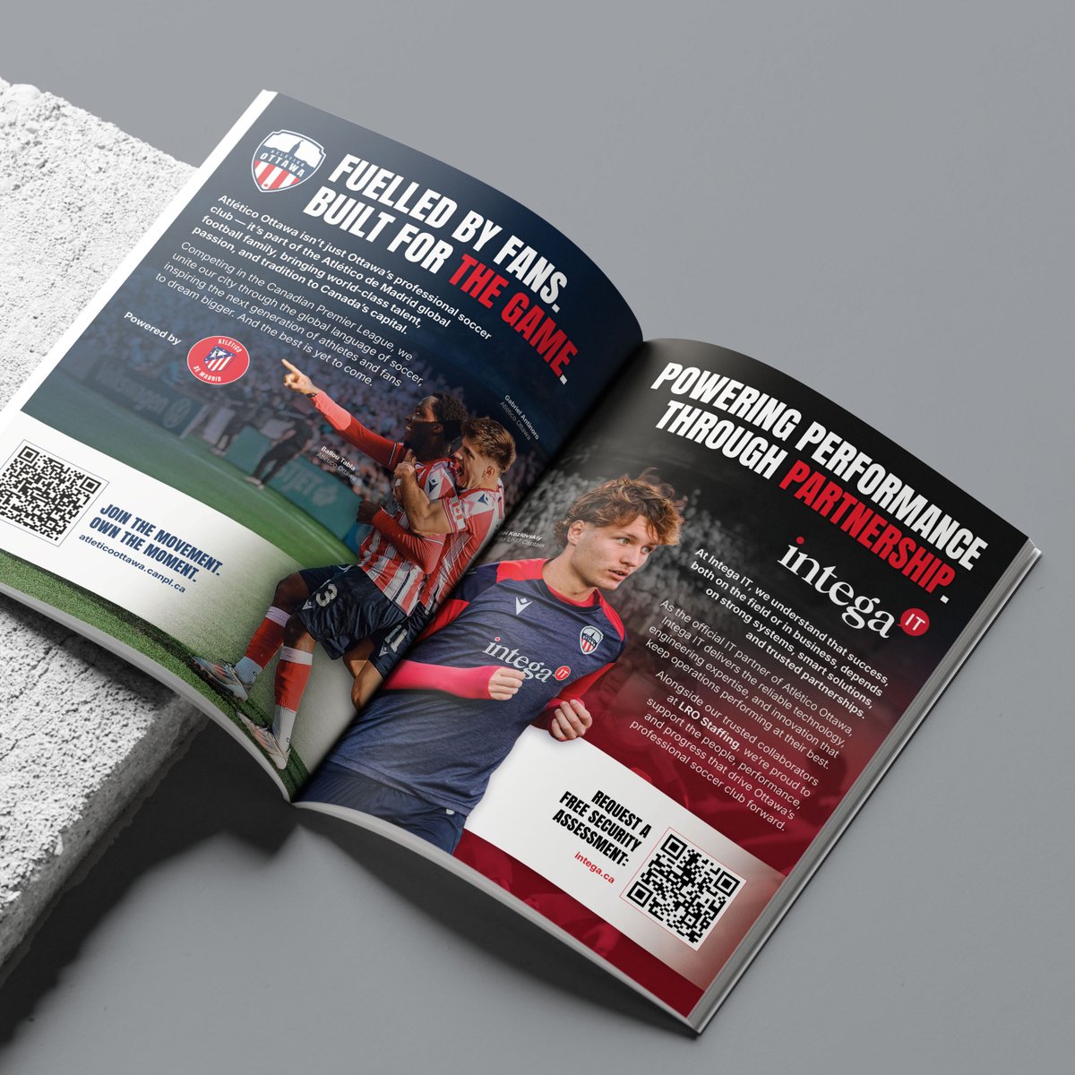 LROsolutions's tweet image. Proud to partner with Atlético Ottawa and Intega IT on a double-page feature in the latest @facesottawa Magazine. Thoughtful design and strategy brought their story to life, highlighting innovation, teamwork, and community impact. ✨
