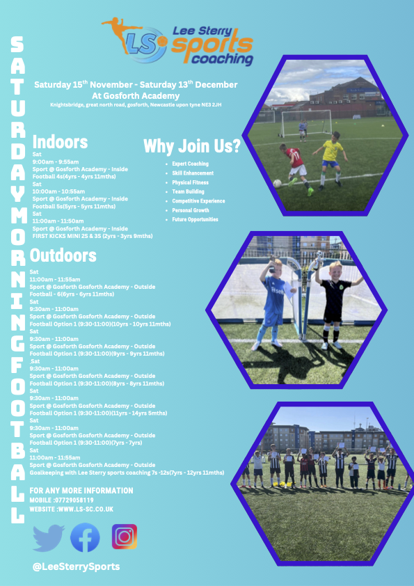Saturday morning restarts this weekend <a href="/LeeSterrySports/">Lee Sterry Sports</a>