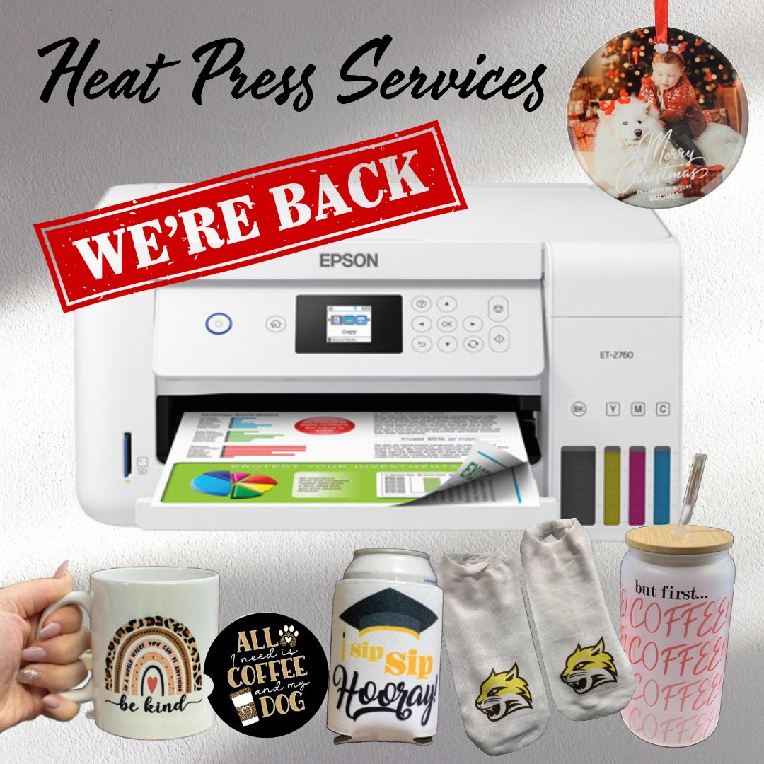 ConnLibrary's tweet image. 🔥The sublimation printer is back up and running!
We’re catching up on a backlog of heat press orders, then new requests are welcome.
📌Details &amp;amp; order info: libguides.wsc.edu/irc/heatpress
#connlibrary #IRC #heatpress #waynestatecollege #CreativeCampus
