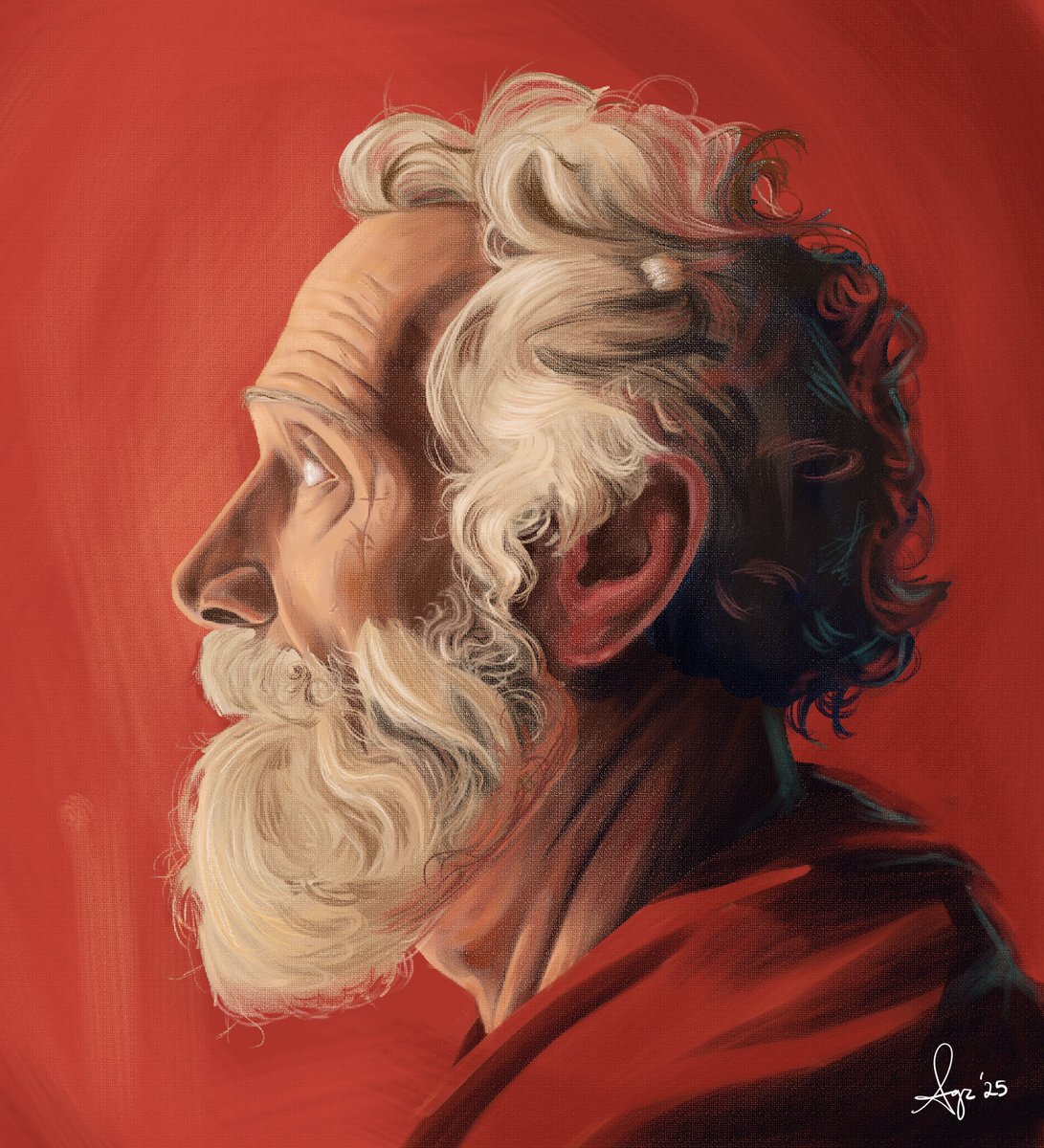 I painted this while reading through Exodus and it really gives off the Moses gravitas